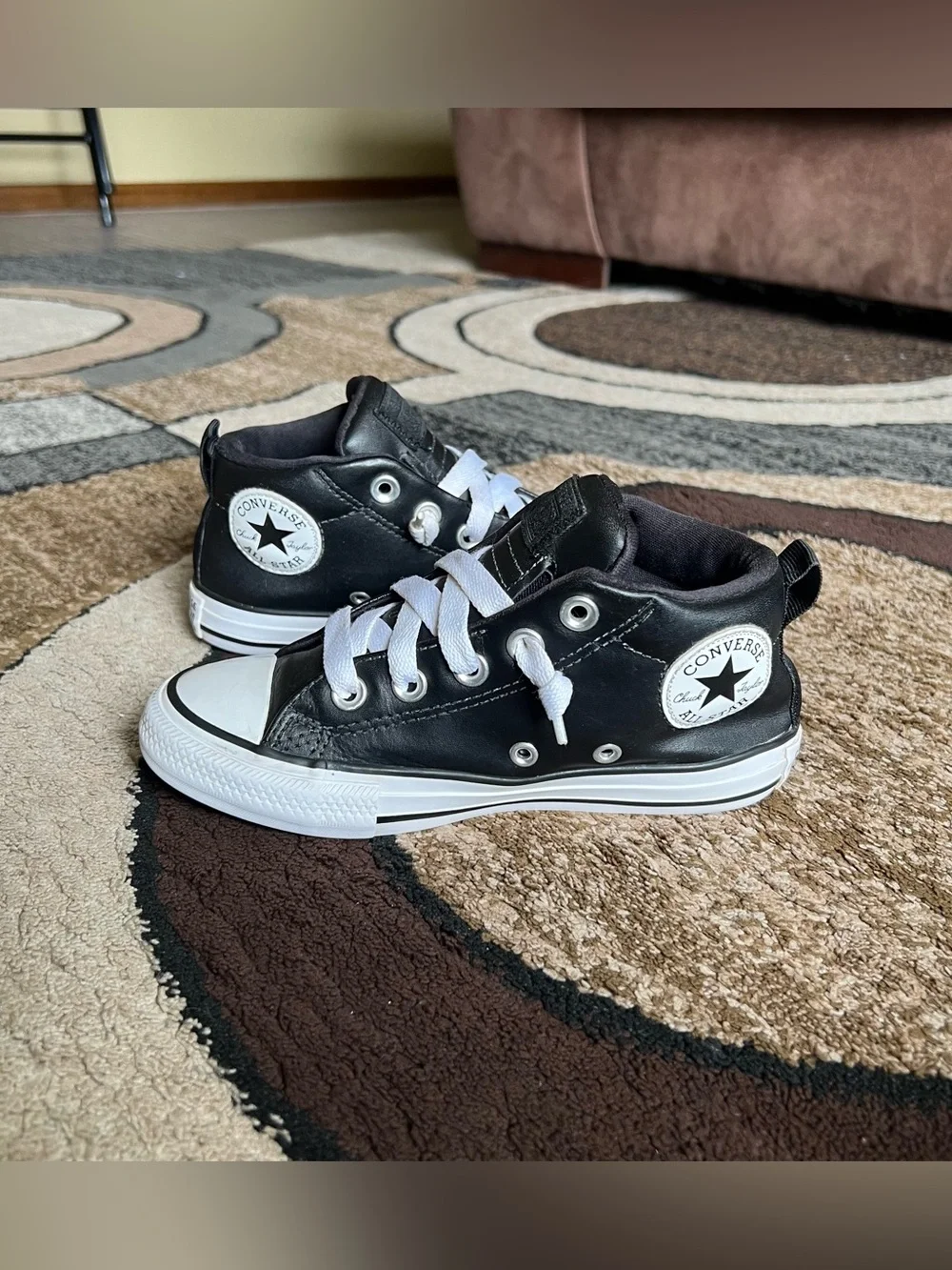 Converse Kids' Street Mid Top Leather Sneakers Size 13C